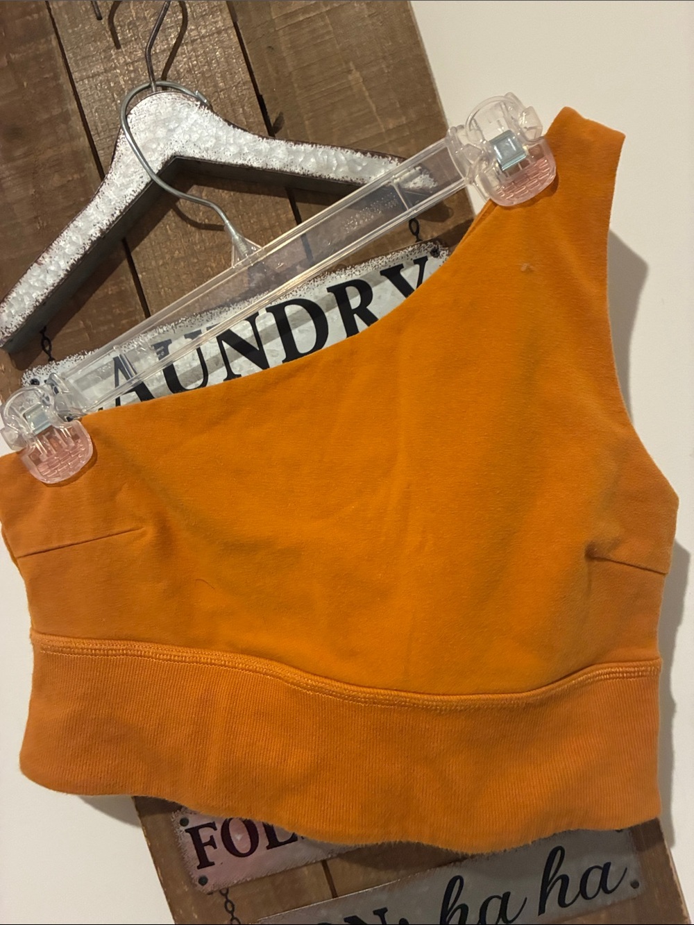 Sincerely Jules One-Shoulder Crop Top in Bright Orange